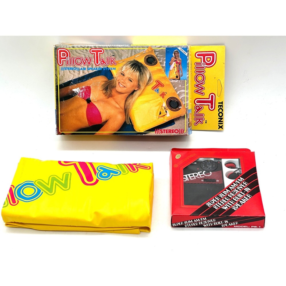 Teconix Pillow Talk Vintage Inflatable Air Speaker System Radio Tote Bag Yellow